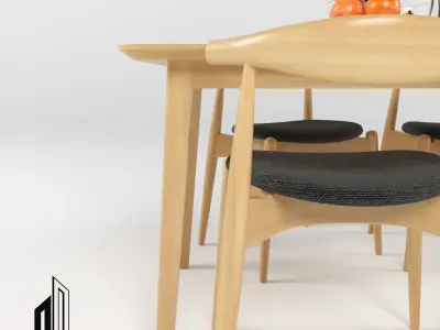 Dining Table Set 3D model buy