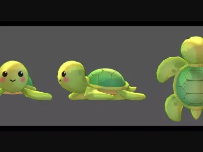 Cute Turtle Low-poly 3D model buy
