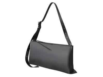 JIL SANDER logo print leather shoulder bag Low-poly 3D model