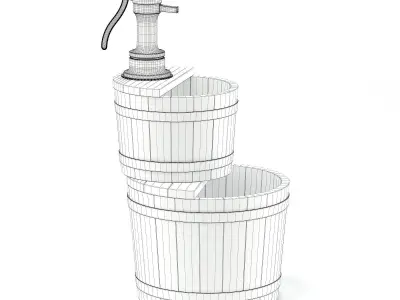 Wooden Fountain 3D Model 3D model