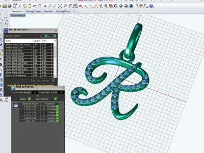 Initial Letter R Alphabet pendant 3D print model