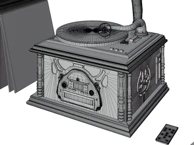 Classic Gramophone BLENDER 3D Model Cycles 3D model