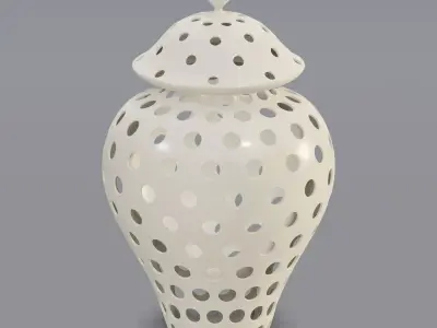 Arabic Pierced Ceramic Lantern 3D model