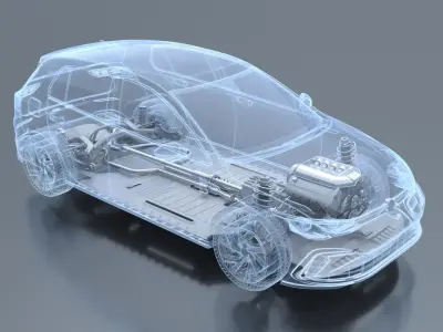 Technology oriented car 3D model 3D model