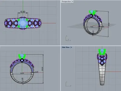 gold ring 3D print model 9