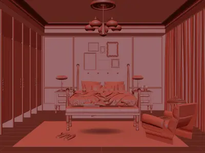  Bedroom interior 54 3D model