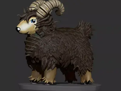 Brown Sheep Concept Sculpture 3D model