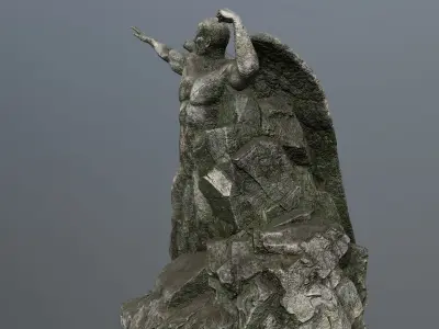 Man statue 1 Low-poly 3D model buy