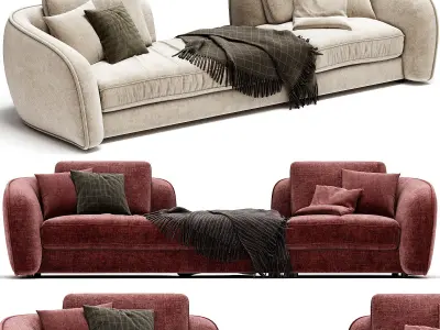 LEVANTE Fabric Sofa By Black Tie 3D model