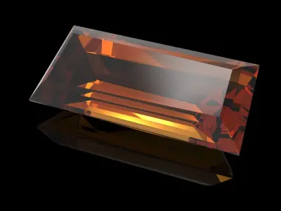 Tappered Baguette Shape Gem 3D print model