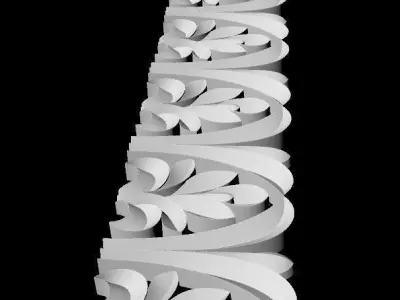 Central decor ornament for furniture 3D model 160