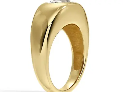 Dome Engagement Ring  02 3D print model