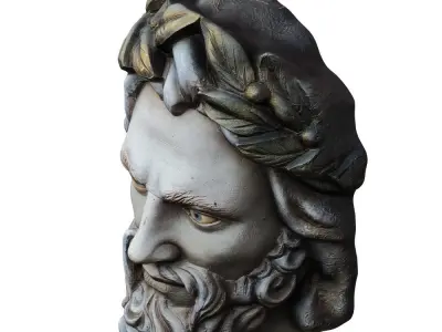 Zeus Head On The Wall 3D model