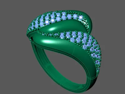 Womens Rings With Stone Ring Ready STL 3DM Models Rings women 3D print model 37
