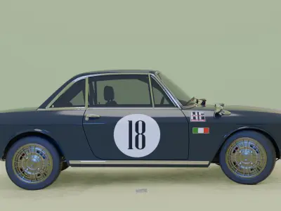 Lancia Fulvia Rallye car 3D model