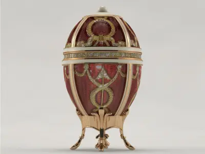 Objet Decoratif Oeuf Rosebud Faberge Free 3D model