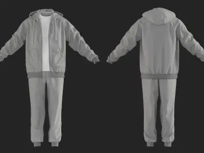 Tracksuit Marvelous Designer project and OBJ 3D model