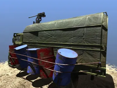 Offroad Battle Car 03 Free low-poly 3D model