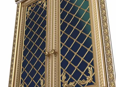 Carved Door Classic 01301 White Low-poly 3D model