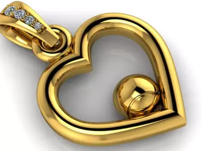 Tennis Ball  Heart Pendant Jewelry 3D print model