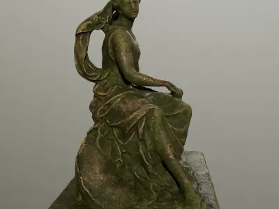 statue 5 of woman holding child Low-poly 3D model