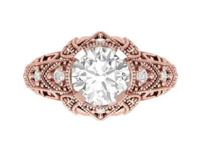 Round Art Deco Ring  3D print model