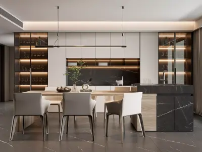 Dining room  Dining interior  Dining table 26 3D model