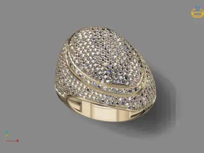 STL 3DM Print Ready Women Diamond Ring Lightweight Printable  3D print model 26