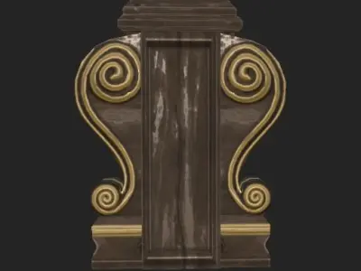 Wooden Pillar top Low-poly 3D model