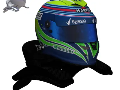 Massa Helmet 2016 Low-poly 3D model