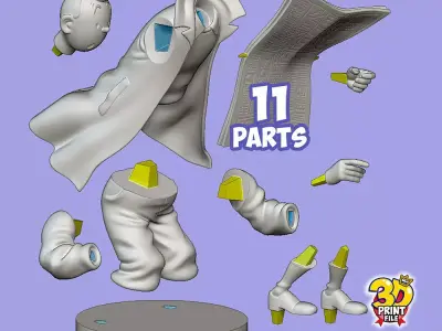 TINTIN sapristi with newspaper  3D print model