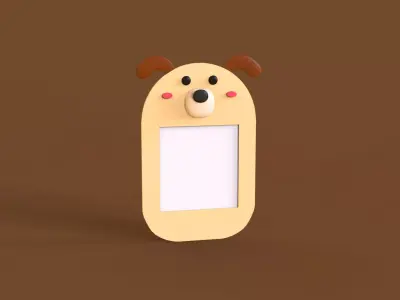 Cartoon Dog Frame Low-poly 3D model
