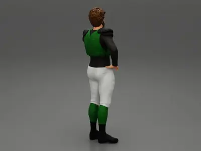 Rugby player holding a helmet in hands 3D print model