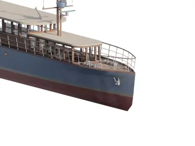 DETAILED VINTAGE YACHT 3D model