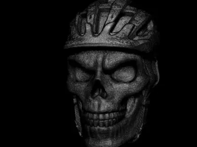 Biker helmet skull vol2 wall home decor 3D print model