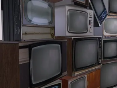 ShopFront Contents TV Low-poly 3D model