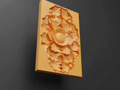 Decorative carved base mesh 3 3D model
