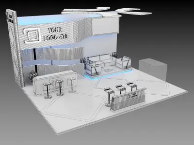  Booth Exhibition Stand a424 3D model
