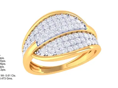 Ladies diamond ring 3D print model shop