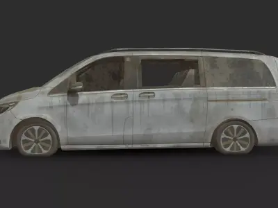 Abandoned Car - Mercedes-Benz EQV Low-poly 3D model