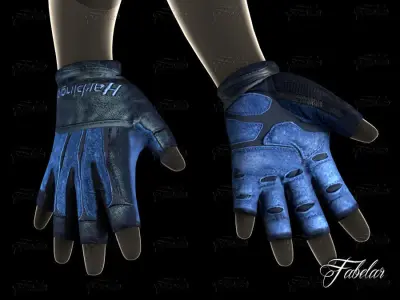 Weight lifting gloves 2 Low-poly 3D model