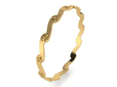 Wave Bangle Bracelet 2339 3D print model