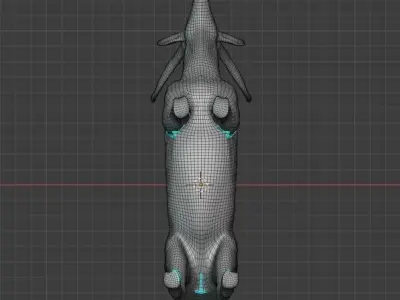 Markhor base mesh  Low-poly 3D model