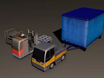 Electric Tractor Low-poly 3D model