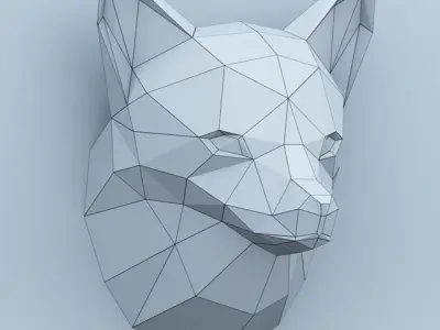 Ukraine fox paper head 3D model