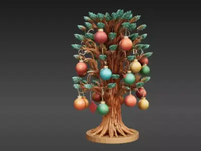 Ornament Tree 3D Model Hanging Decor Print-Ready Decoration 3D print model