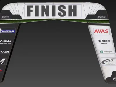 Start Finish CheckPoint Low-poly 3D model