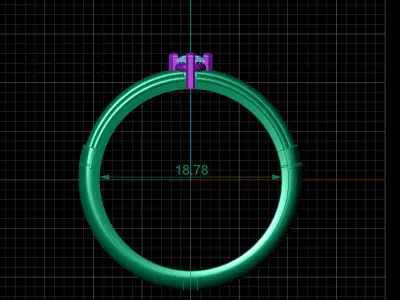 STL 3DM Print Ready Women Diamond Ring Lightweight Printable  3D print model 66