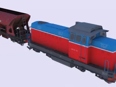 Cargo train PBR II 3D model