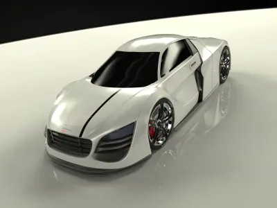 audi f8 Low-poly 3D model